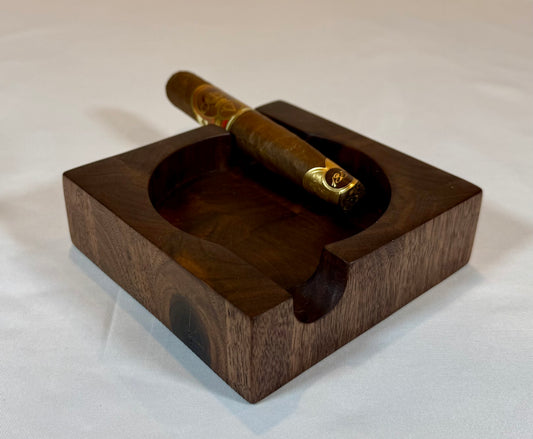 Cigar Ashtray - Walnut Butcher Block